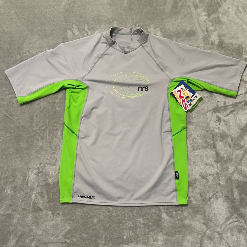 NWT NRS H2Core Rashguard UPF 50+ Swim Shirt Grey Green XXL Sun Protection